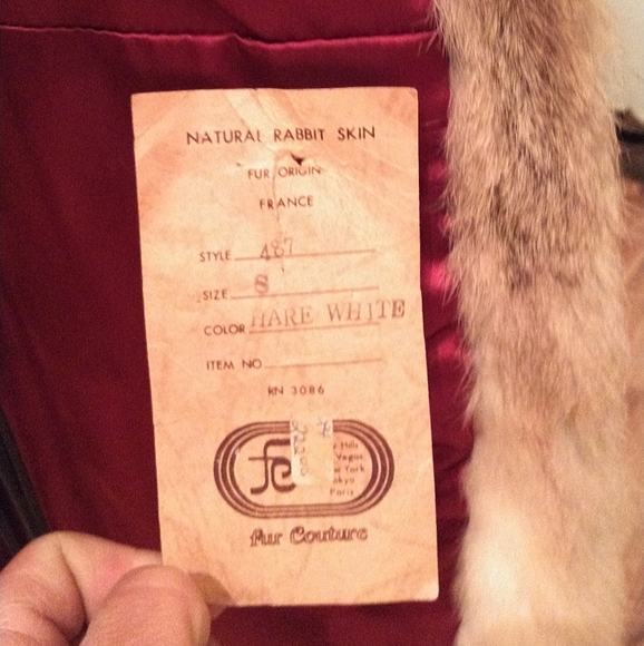 Vintage, New with Tags 60s/70s Rabbit Long Coat Sm - Picture 6 of 8